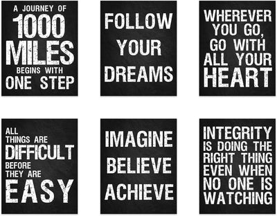 L&O Goods Motivational Posters | Set of 6 Inspirational Wall Decor | 8X10 Inches | Home Decor