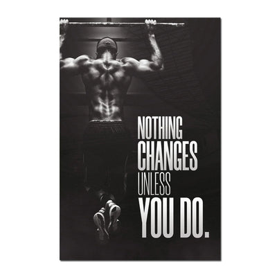 Motivational Quote Canvas and Poster Print, Wall Art, Decorative Painting for Gym Room, Home Decor, High Quality